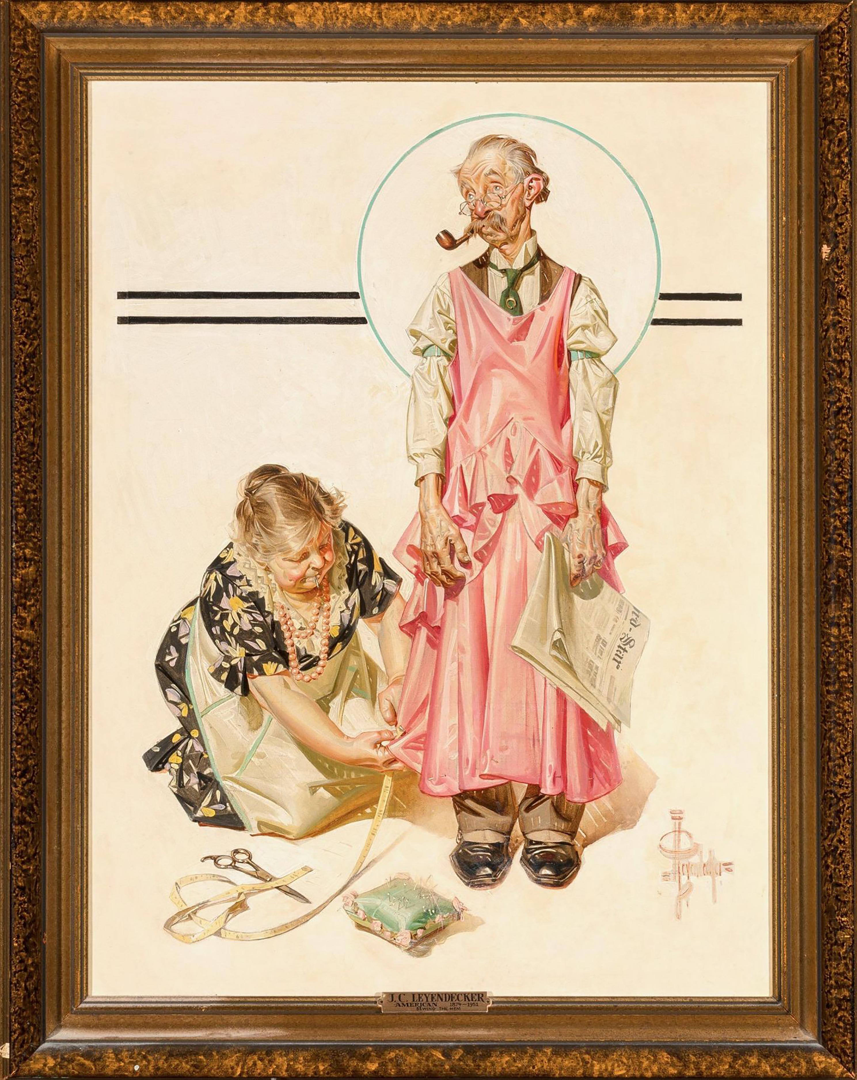 Living Mannequin, The Saturday Evening Post cover, March 5, 1932 - Painting by Joseph Christian Leyendecker