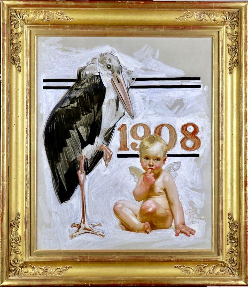New Years Baby, Saturday Evening Post-Cover, 1907 – Painting von Joseph Christian Leyendecker
