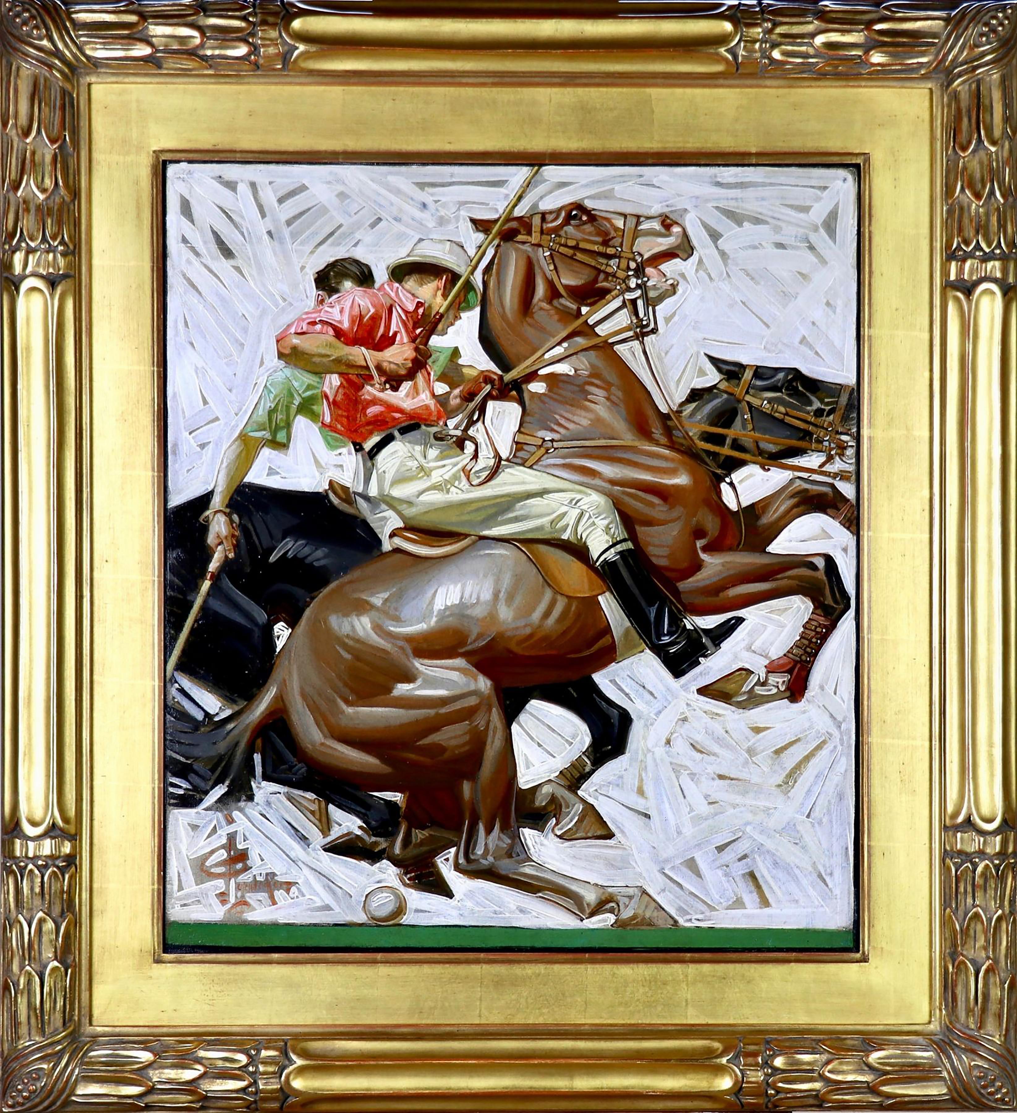 Polo Players on Horseback, Kuppenheimer Advertisement - Painting by Joseph Christian Leyendecker