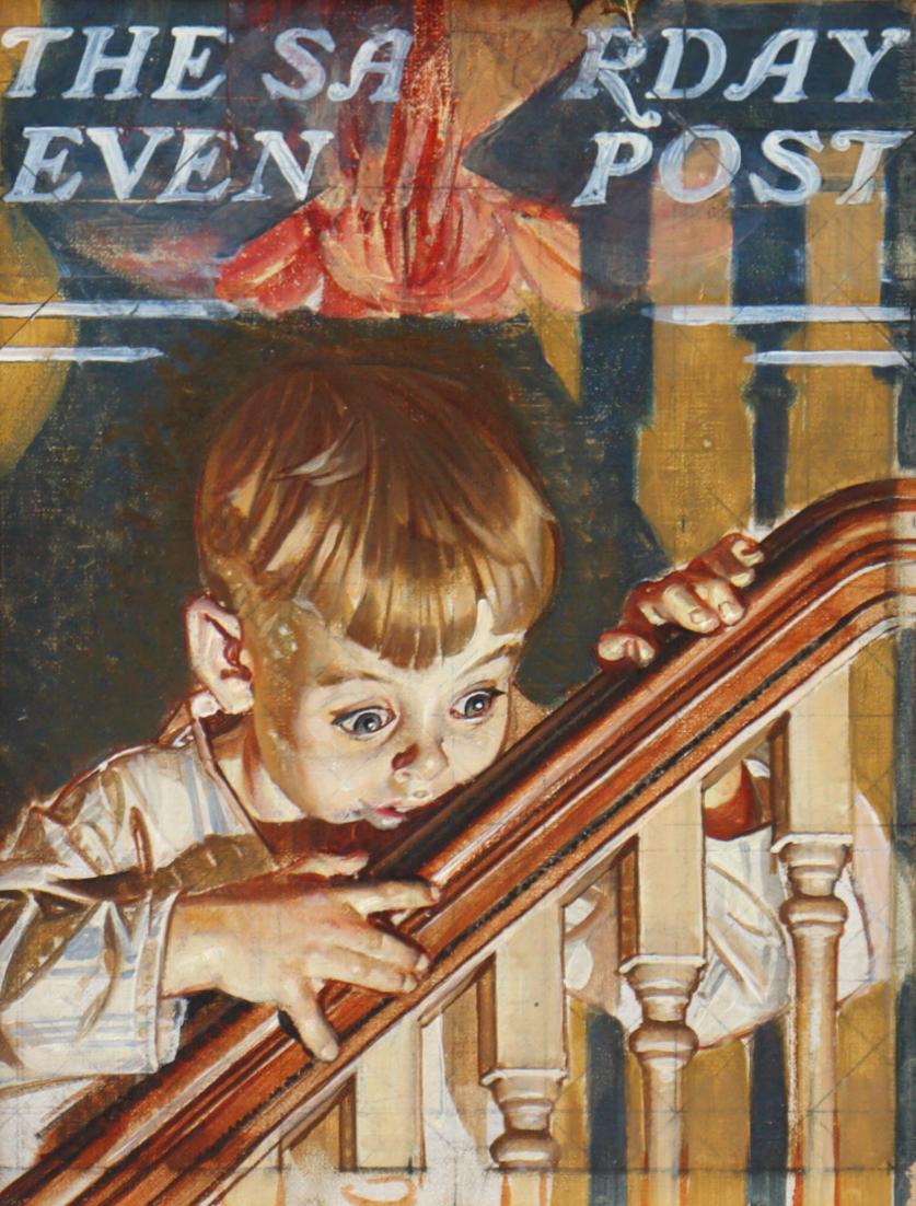 Study for 'Christmas Peek, ' Saturday Evening Post Cover