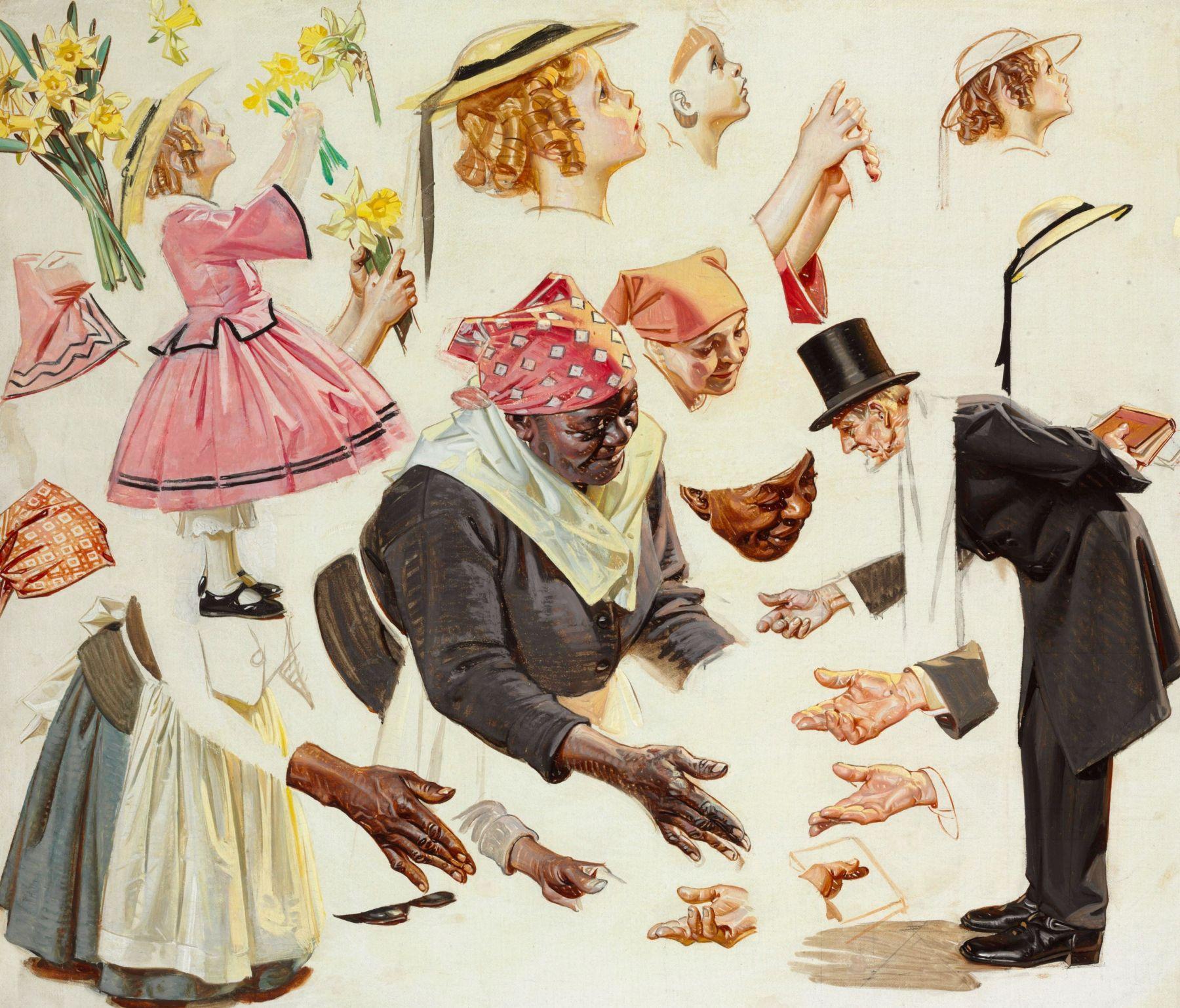 Figurative Painting di Joseph Christian Leyendecker - Studio per "Fiori per il Presidente