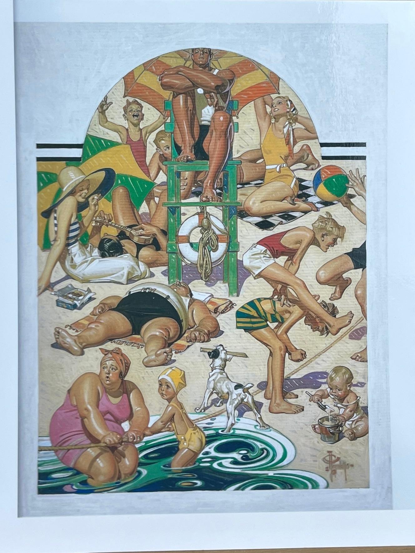 Studie für „King of the Beach“-Post-Cover – Painting von Joseph Christian Leyendecker