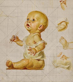 Study for New Year's Baby (Blowing Bubbles)