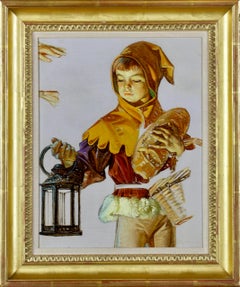 Vintage Study for Saturday Evening Post Cover 'Boy with Lantern'