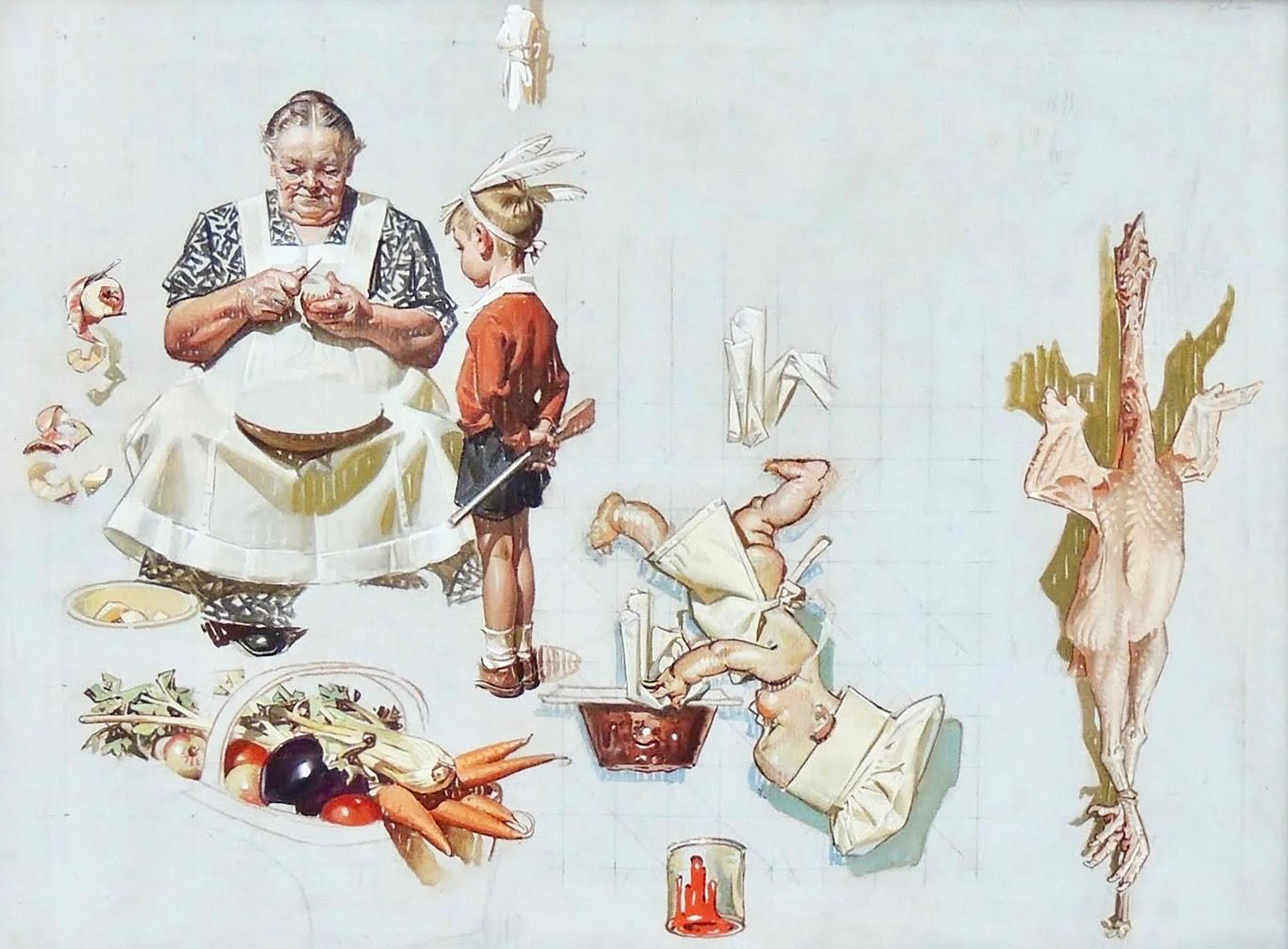 Study for 'Trimming the Pie'