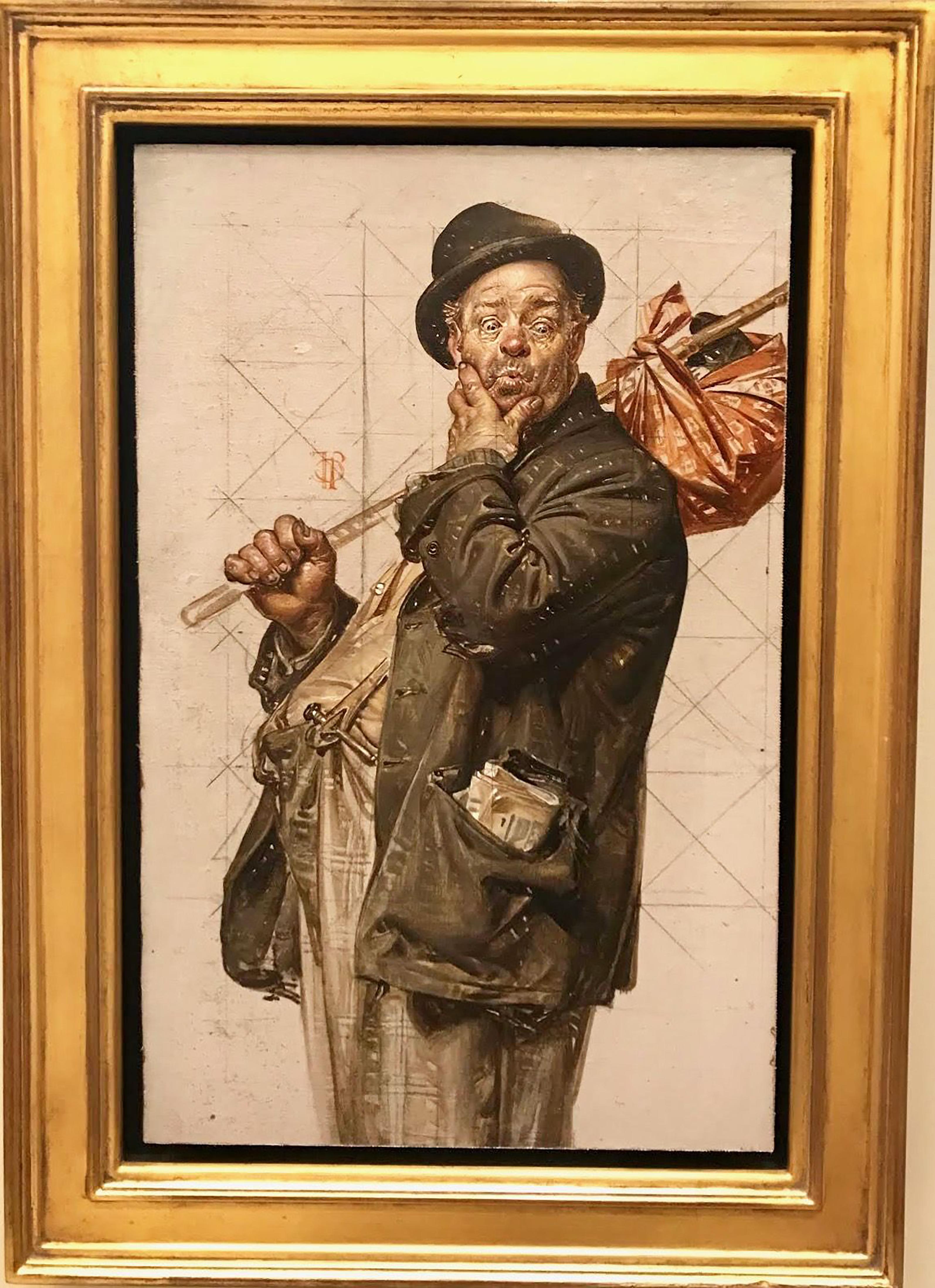 Study for 'Who, Me Work?' Saturday Evening Post Cover - Beige Figurative Painting by Joseph Christian Leyendecker