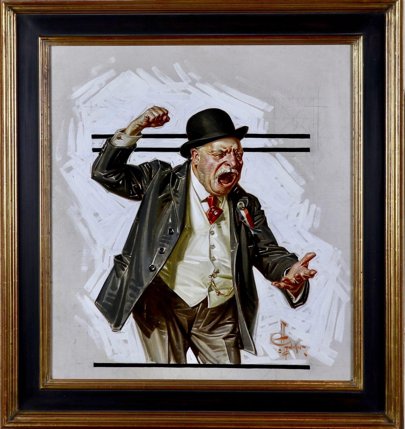 The Politician, Saturday Evening Post Cover, 1916 - Painting by Joseph Christian Leyendecker