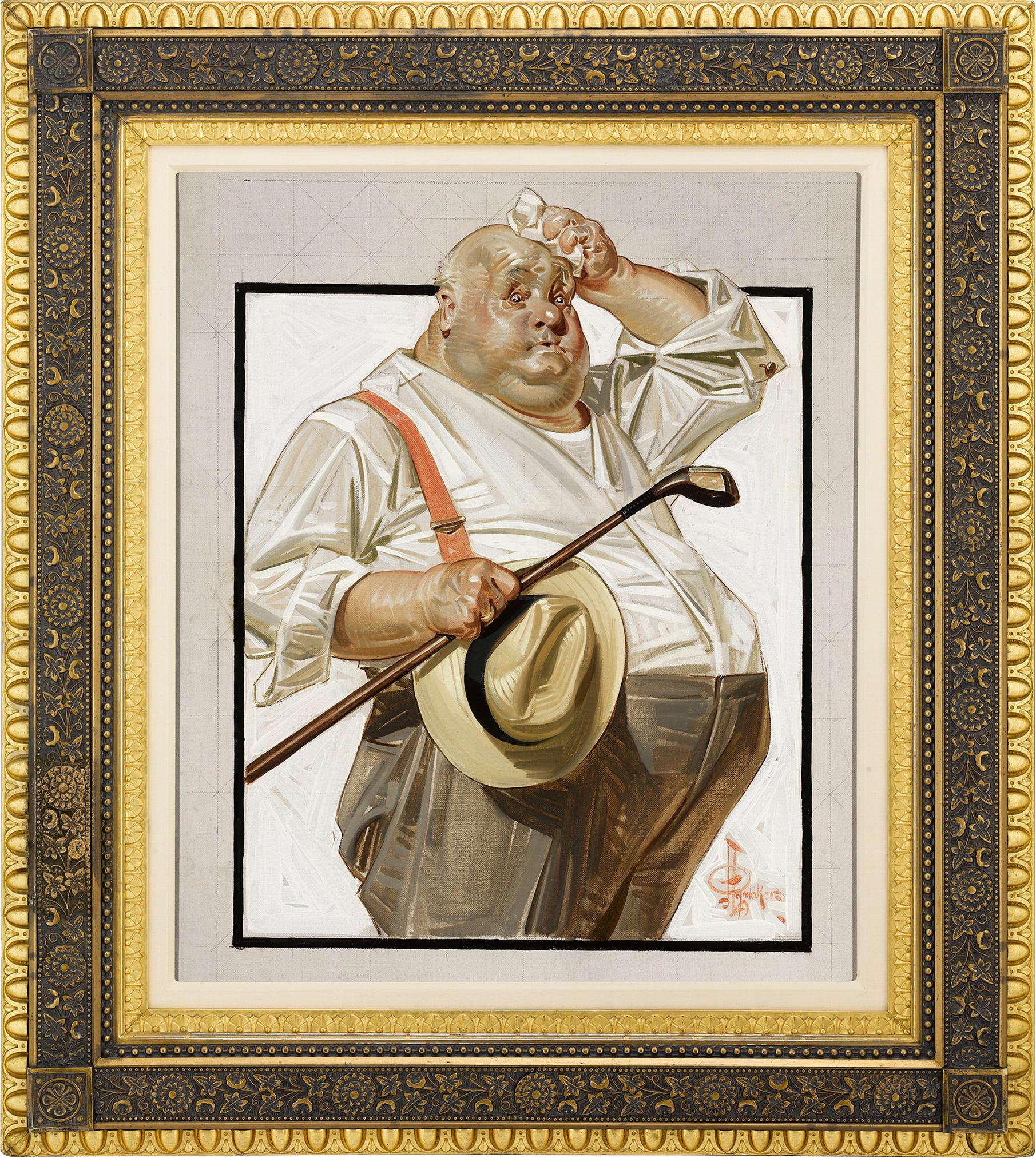 The Reluctant Golfer - Painting by Joseph Christian Leyendecker