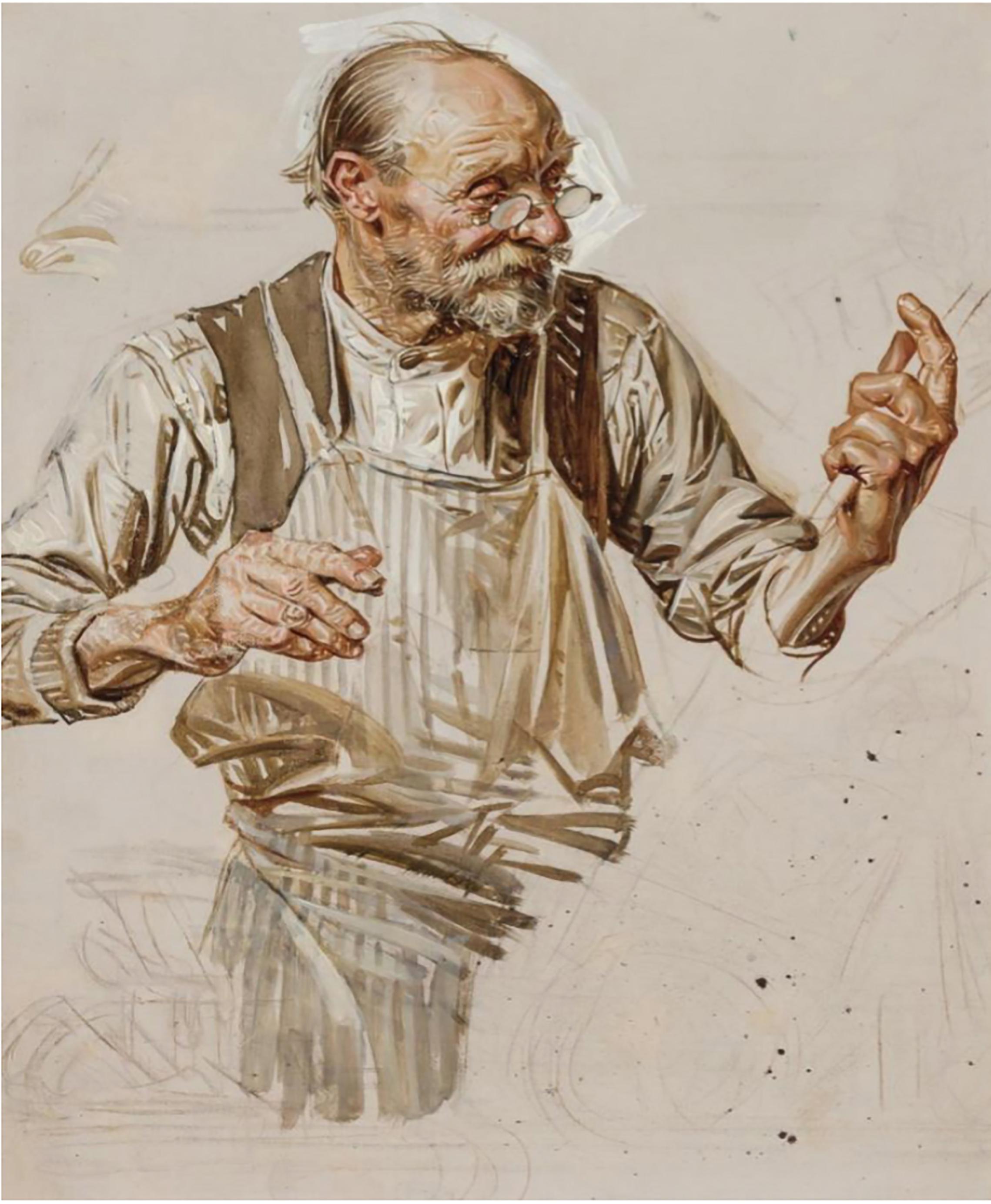 Figurative Painting di Joseph Christian Leyendecker - Studio sui produttori di giocattoli