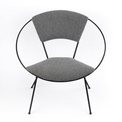 Joseph Cicchelli para Reilly-Wolff Silla tapizada con aro de hierro circular de 1950