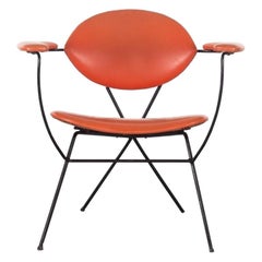 Joseph Cicchelli Minimalist Armchair in Red Vinyl for Reilly-Wolff, 1960