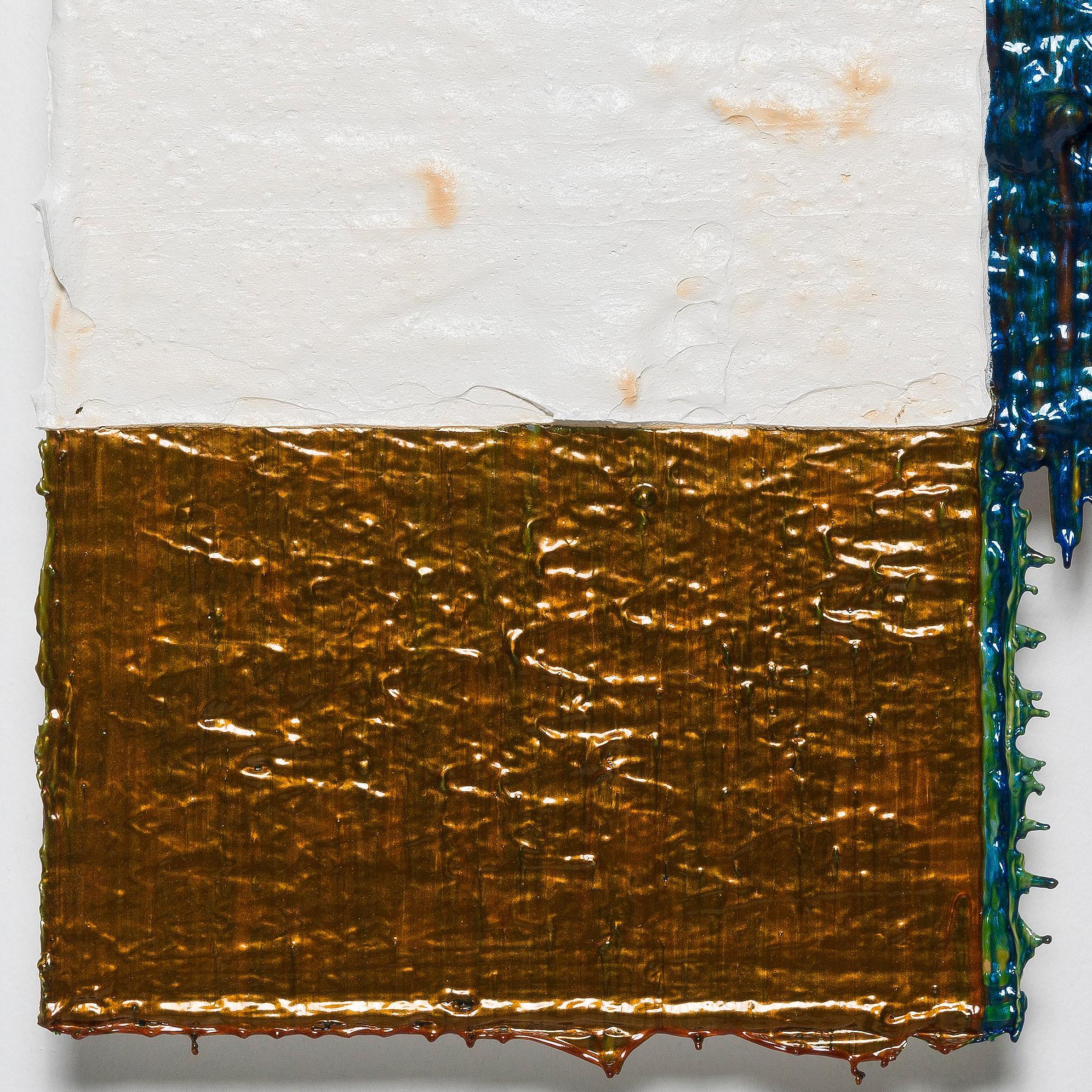 Joseph Cohen’s two-dimensional Propositions provide a contemporary take on the traditional field of painting, and its possibilities for transformation. Layering and a mix of commonplace and precious materials is a key factor in Cohen’s desire to