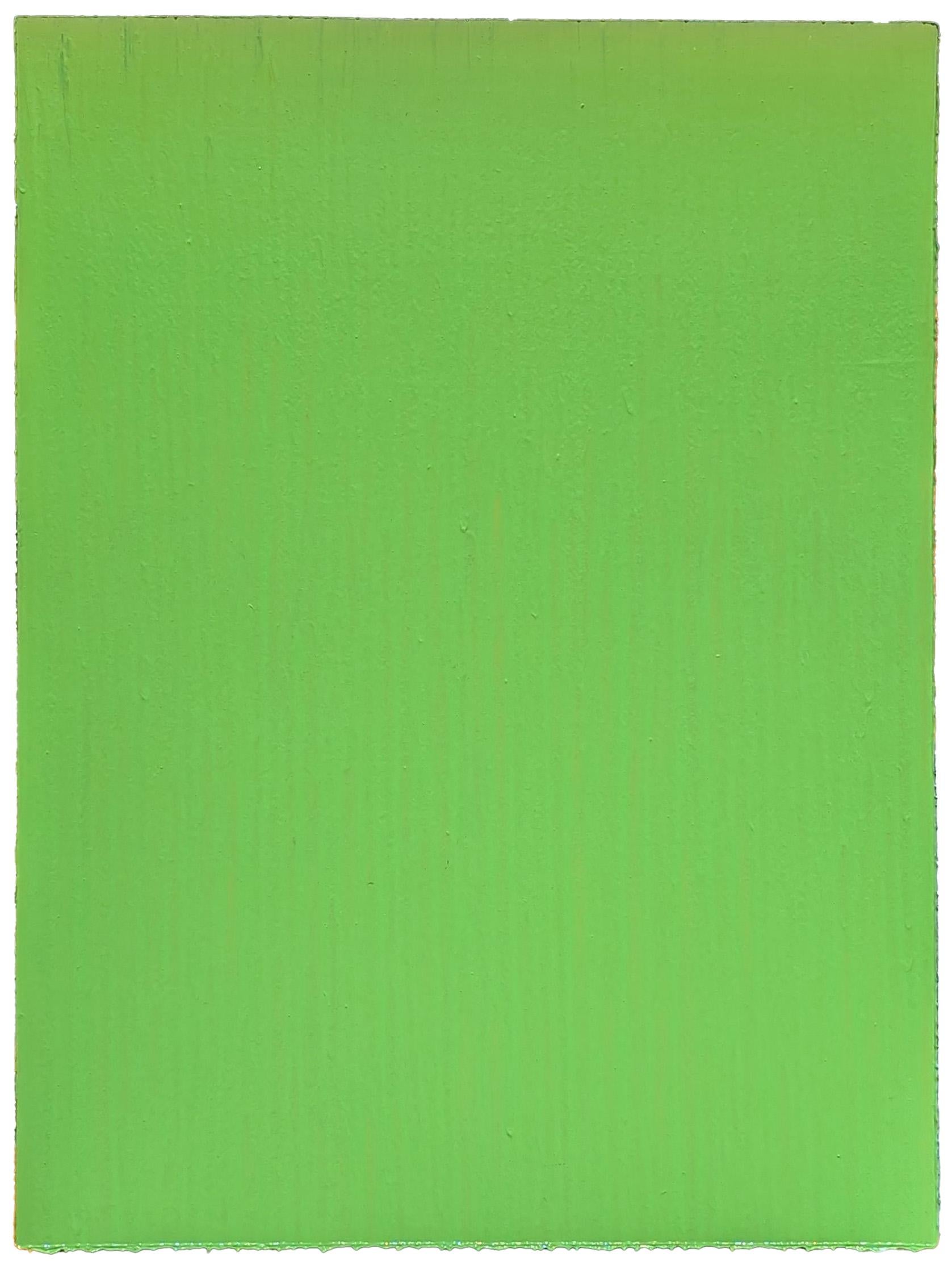 "Proposition 462" Pittura contemporanea a goccia tridimensionale di colore verde