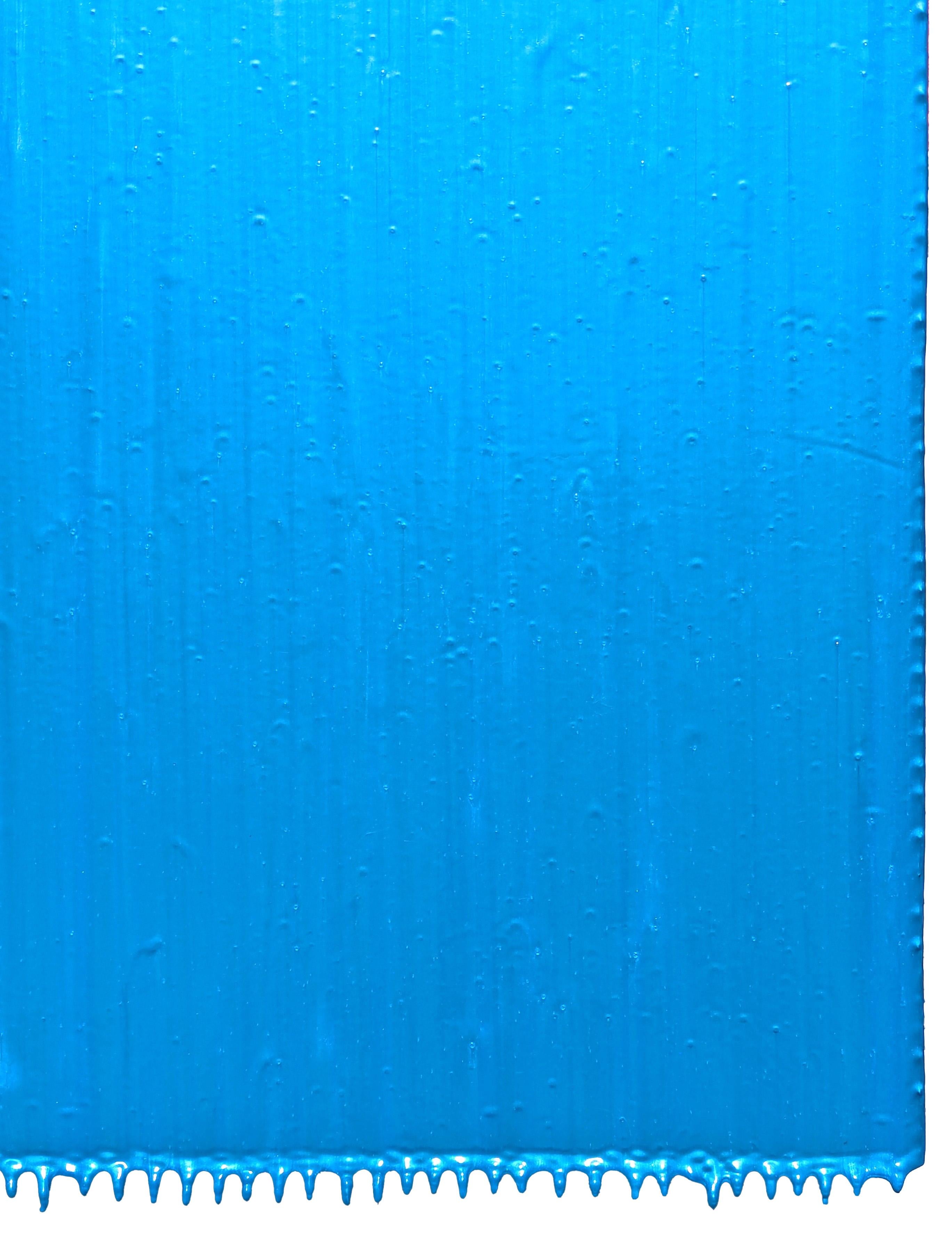 “Proposition 471” Contemporary Blue Toned Three Dimensional Drip Painting For Sale 2
