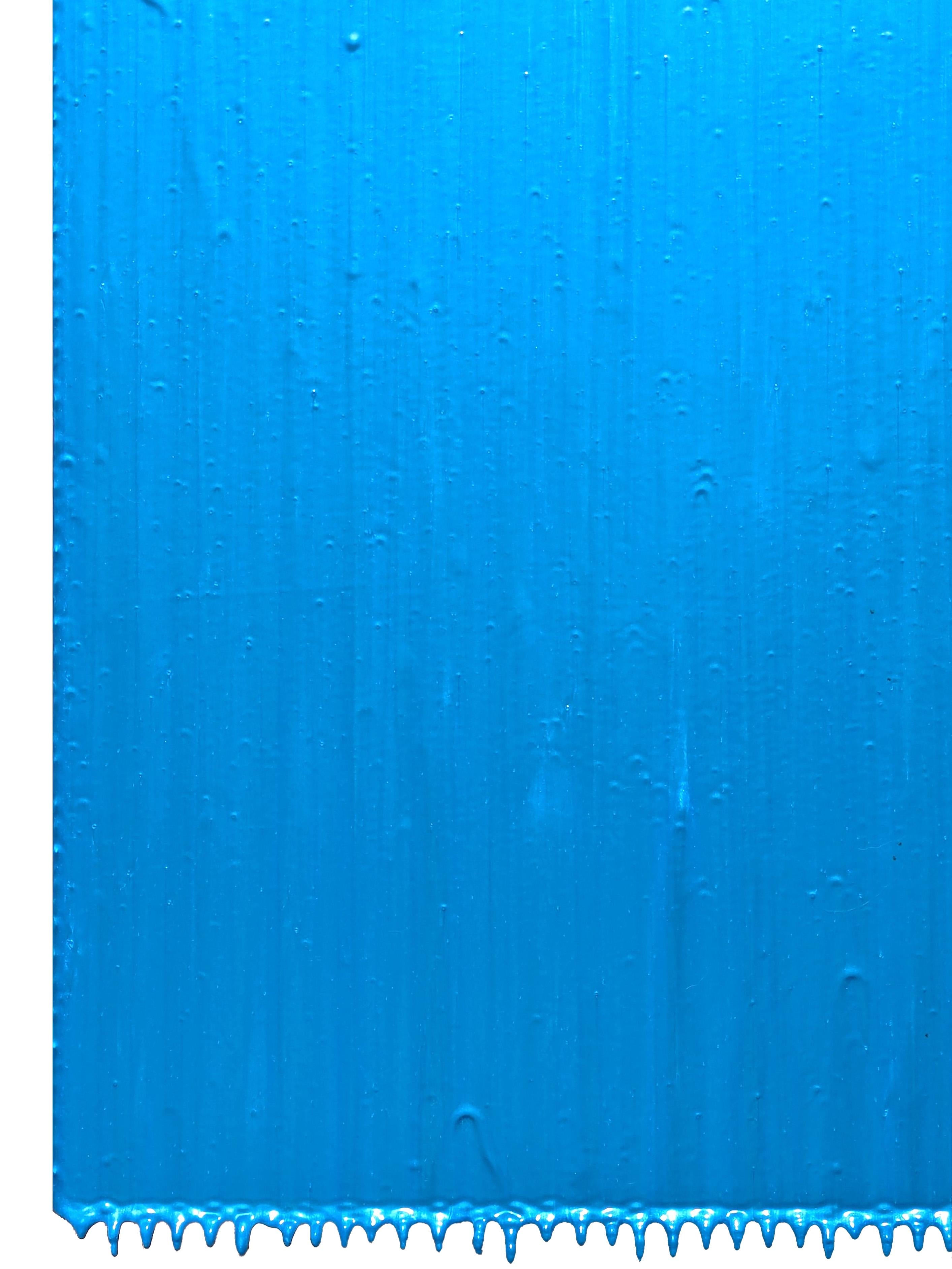 “Proposition 471” Contemporary Blue Toned Three Dimensional Drip Painting For Sale 3