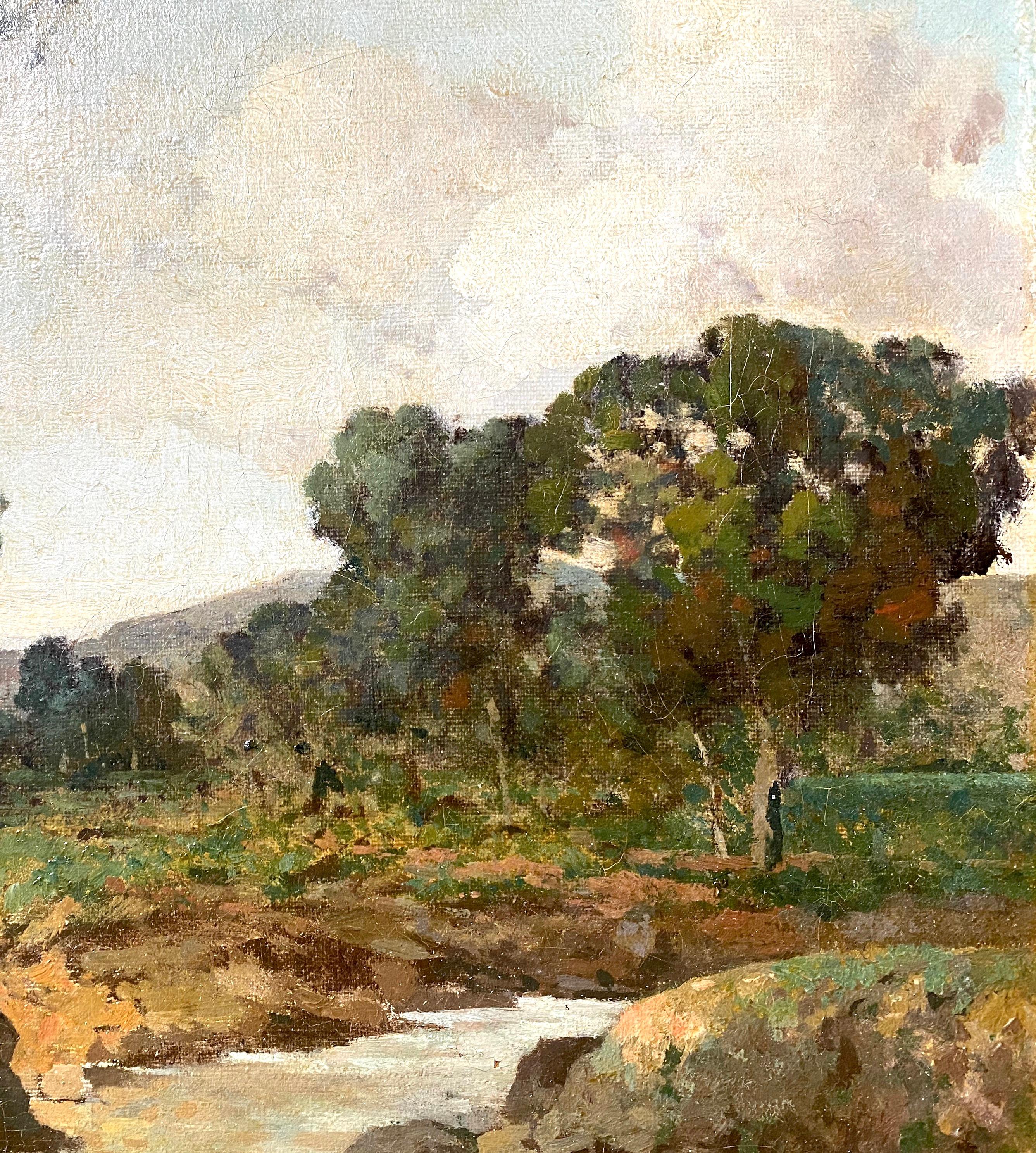 Betulle d'argento, Provenza: paesaggio luminoso pittura francese del XIX secolo - Landscape Painting Argento di Joseph Colla