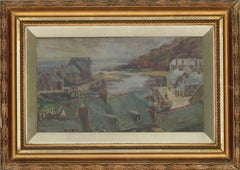 Joseph Compton Hall RBA (1863-1937) - Signed Oil, The Coastal Village