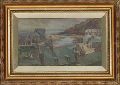 Joseph Compton Hall RBA (1863-1937) - Signed Oil, The Coastal Village