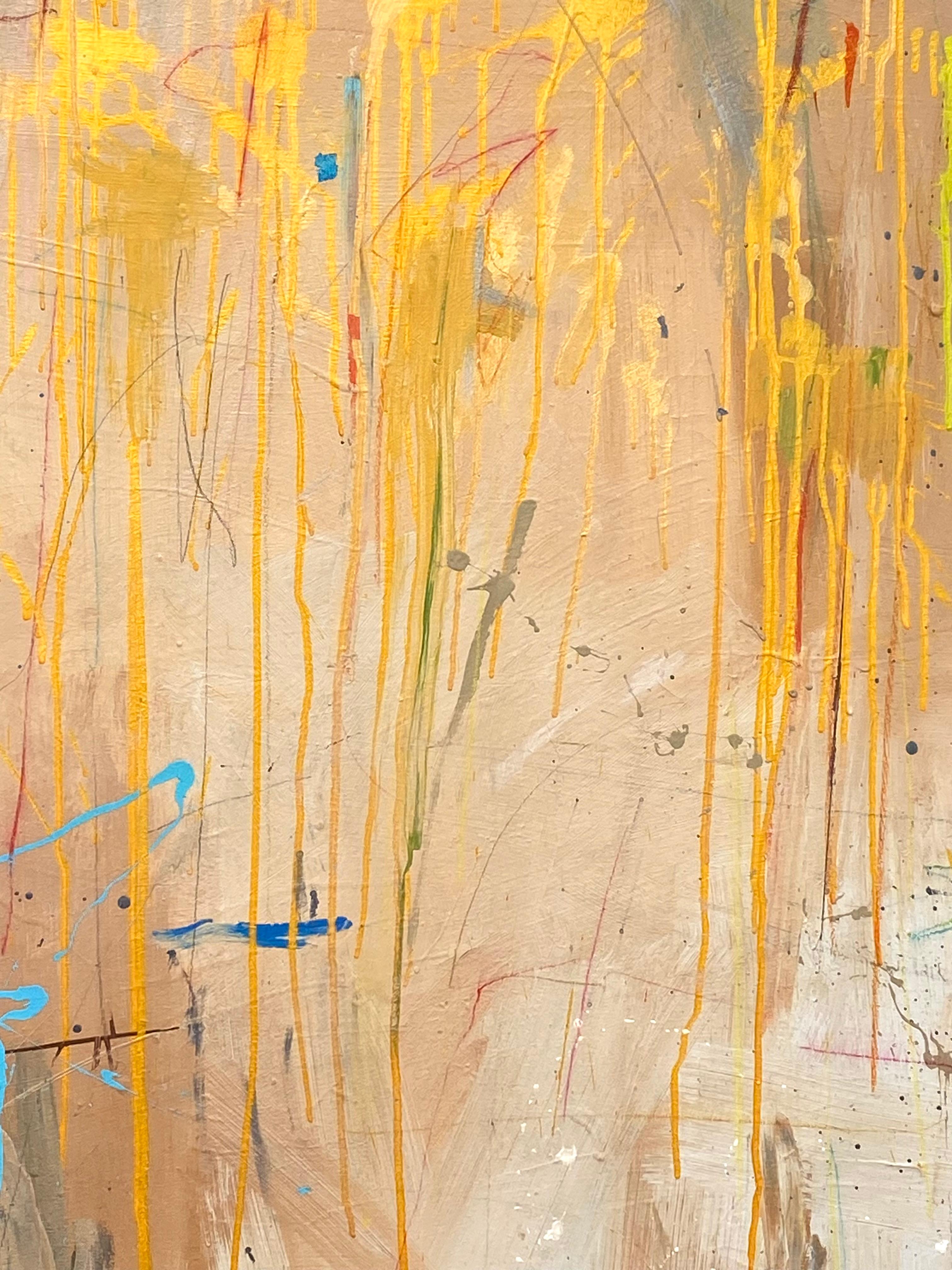 Originalgemälde in Mischtechnik des amerikanischen Künstlers Joseph Conrad-Ferm.  Bestehend aus Ölfarbe, Acrylfarbe und Ölpastell auf Leinwand.  Signiert unten rechts.  Verso betitelt und datiert, 2014.  Der Zustand ist ausgezeichnet. Gerahmt mit