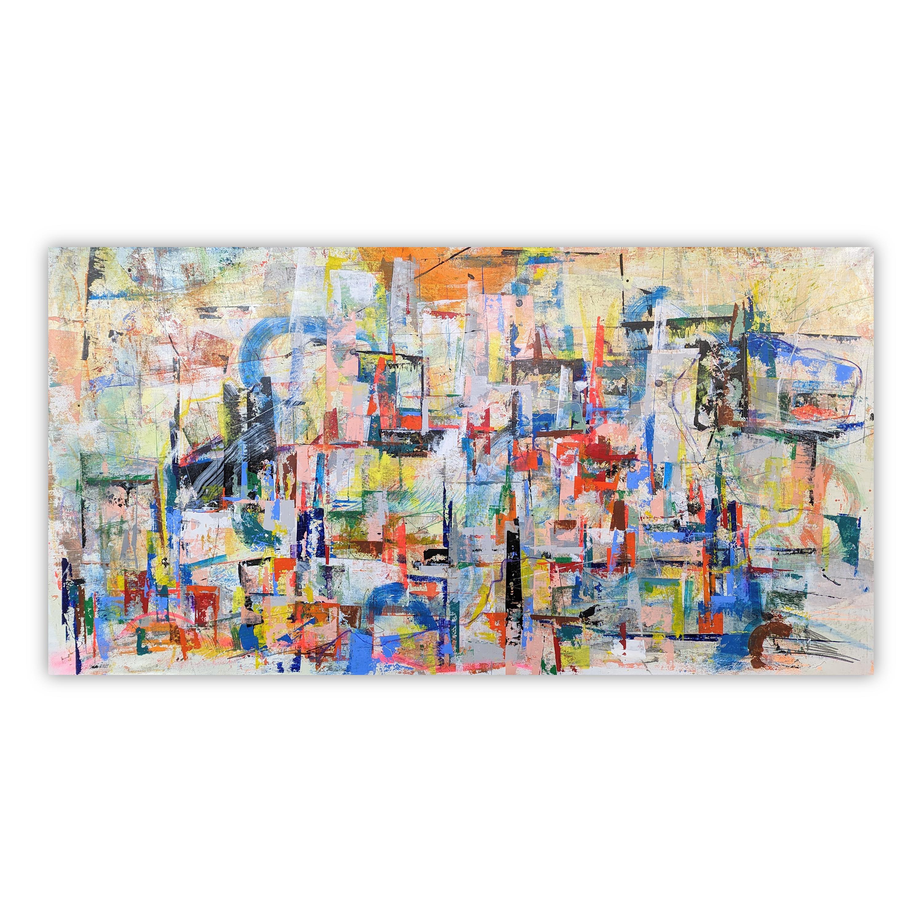Peinture abstraite Babyl de Joseph Conrad-Ferm, technique mixte sur toile en vente 1