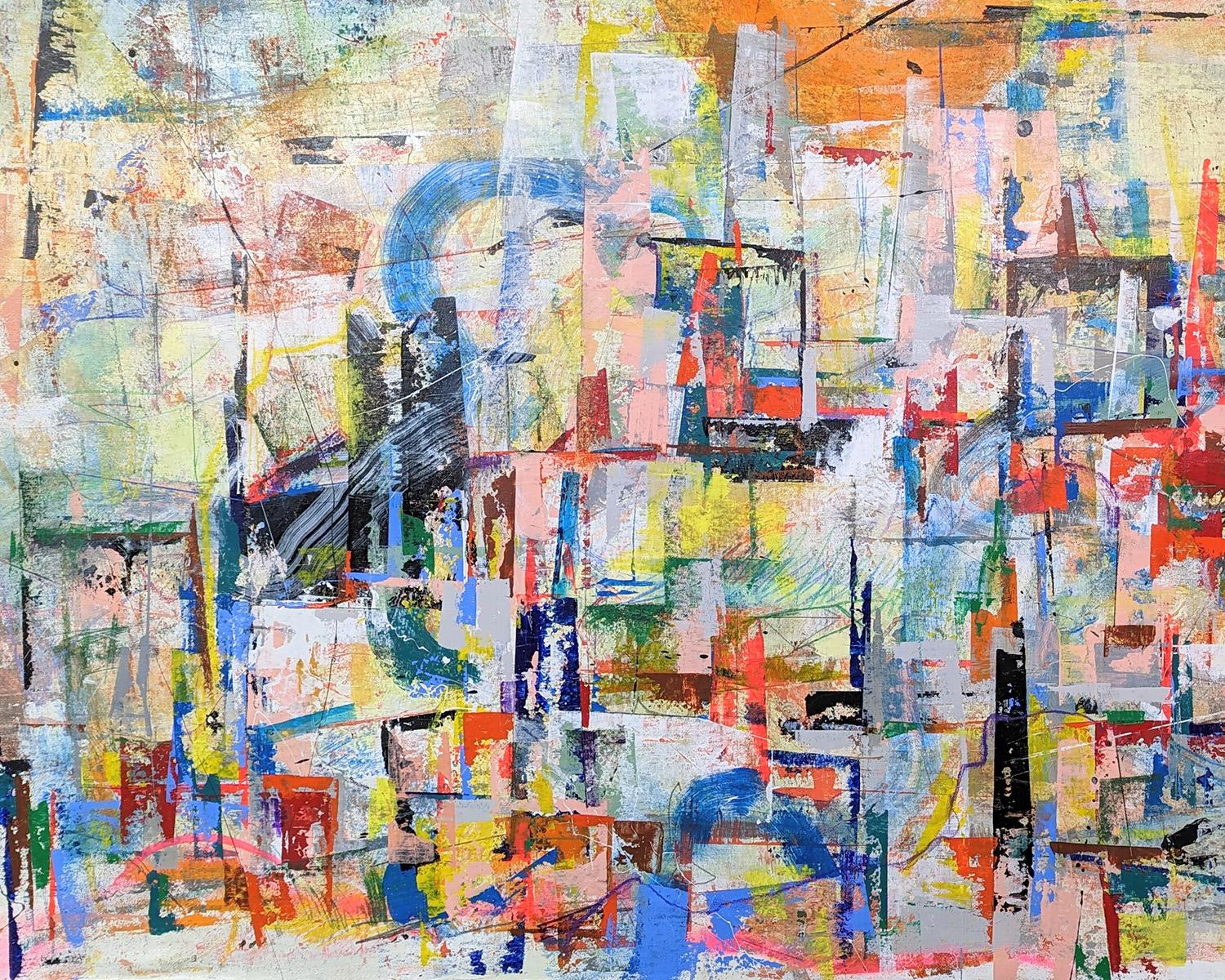 Peinture abstraite Babyl de Joseph Conrad-Ferm, technique mixte sur toile en vente 2
