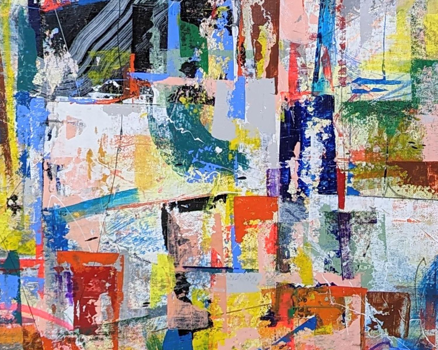 Peinture abstraite Babyl de Joseph Conrad-Ferm, technique mixte sur toile en vente 4