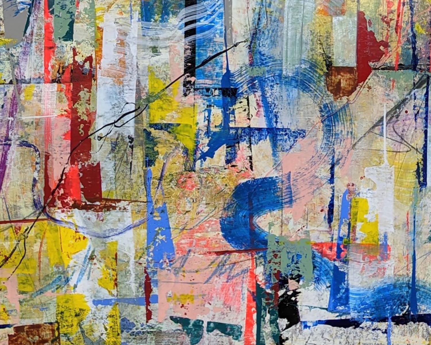 Cuadro Abstracto Chi Town II de Joseph Conrad-Ferm, Óleo mixto sobre lienzo en venta 2
