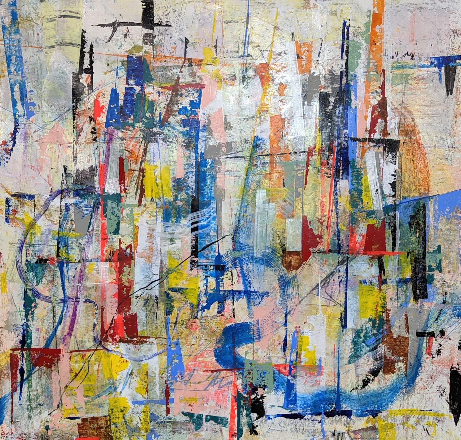 Peinture abstraite Chi Town II de Joseph Conrad-Ferm, huile sur toile