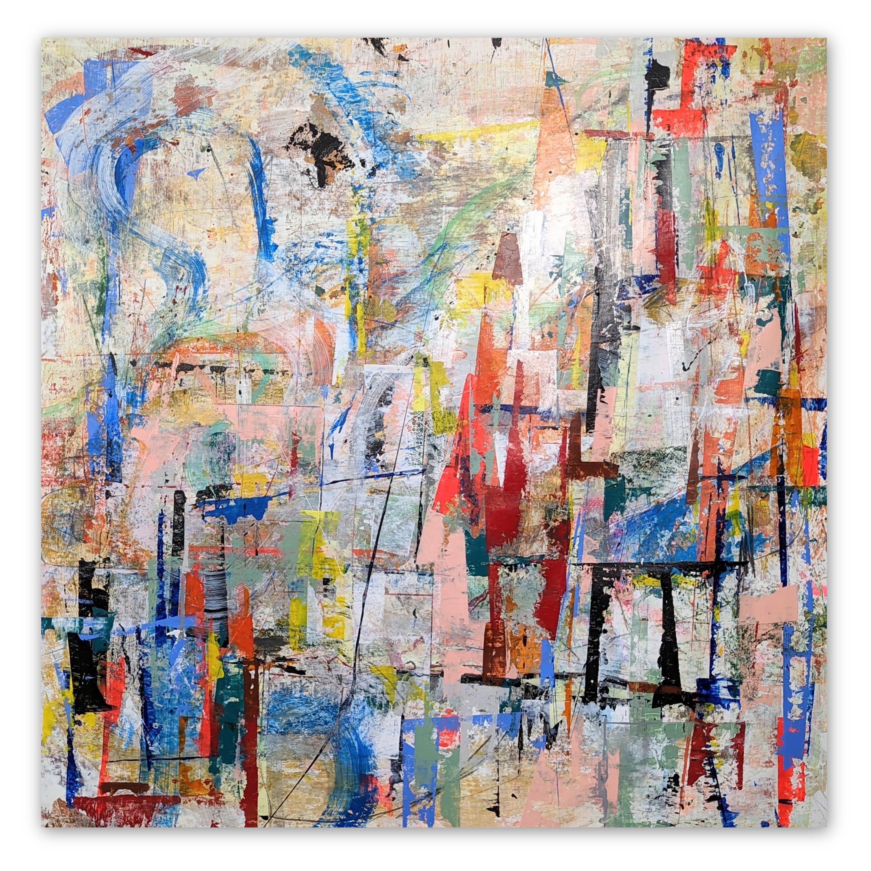 Cuadro Abstracto Chi Town III de Joseph Conrad-Ferm, Óleo mixto sobre lienzo en venta 1