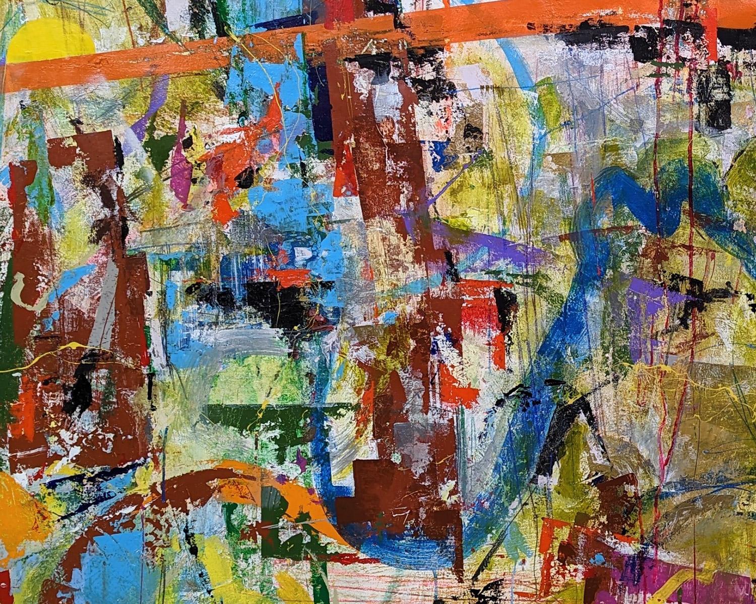 Peinture abstraite My Hometown II de Joseph Conrad-Ferm, techniques mixtes sur toile en vente 2