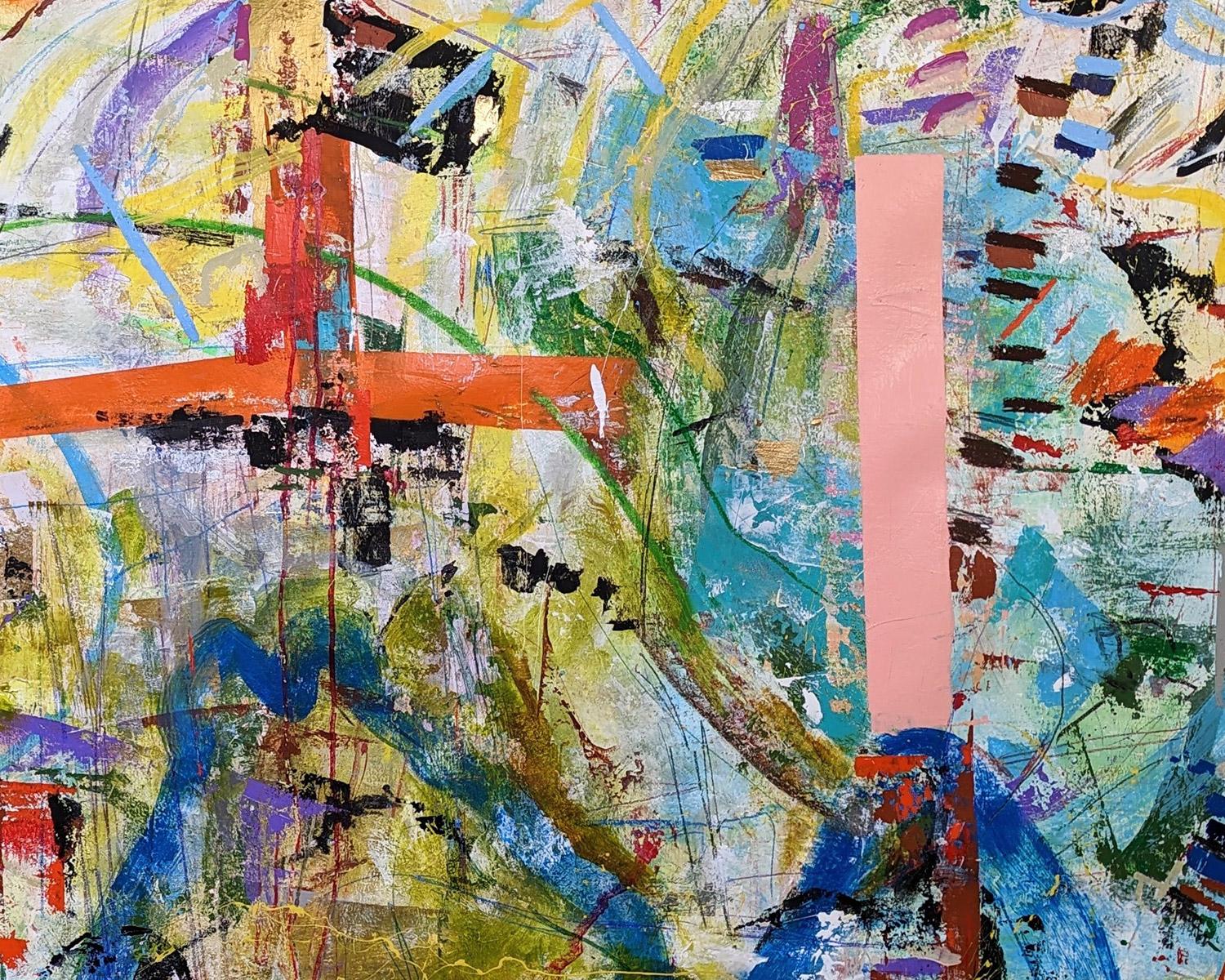 Peinture abstraite My Hometown II de Joseph Conrad-Ferm, techniques mixtes sur toile en vente 4