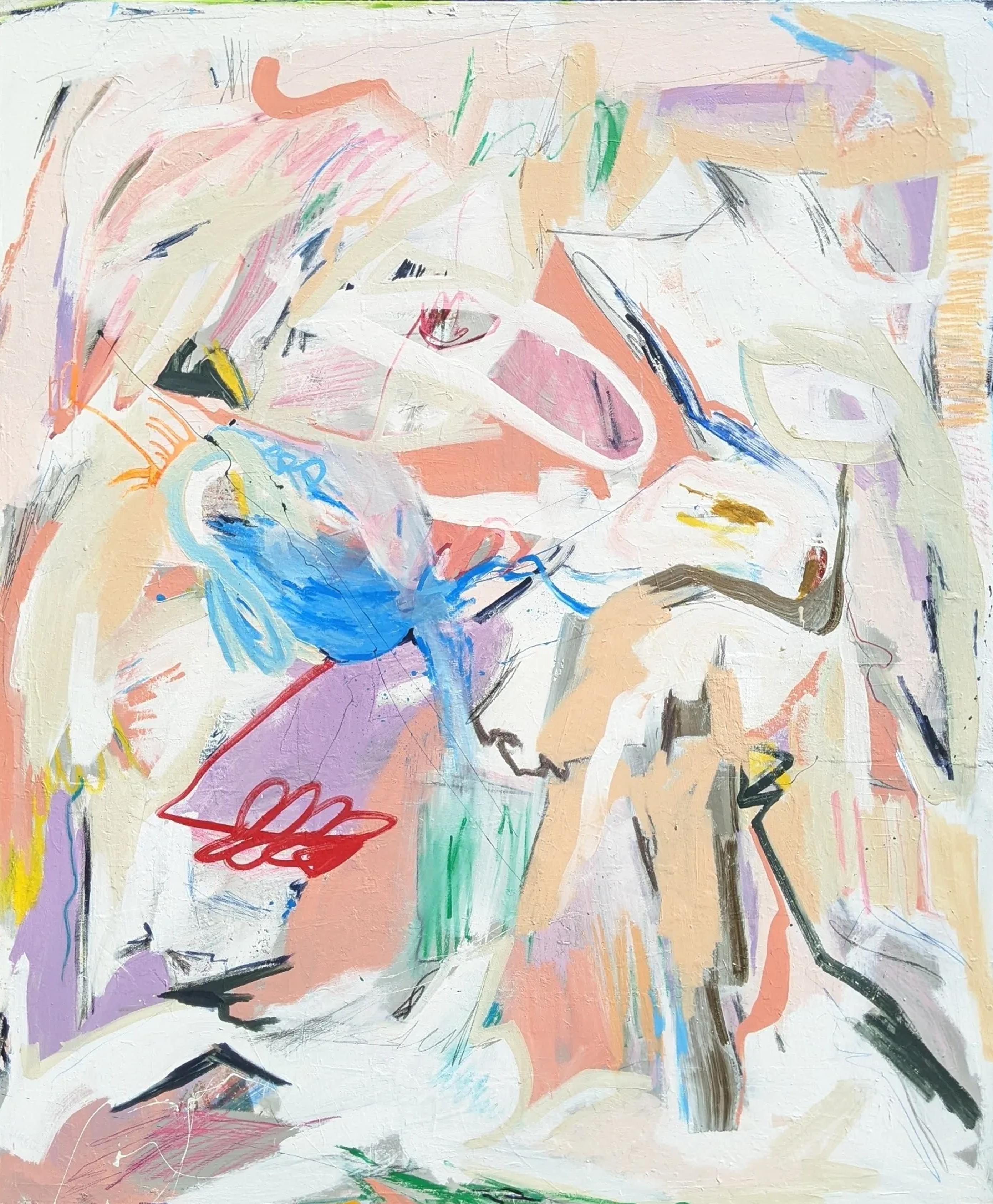 Peinture de graffiti physique abstraite de Joseph Conrad-Ferm, supports mixtes sur toile en vente 1