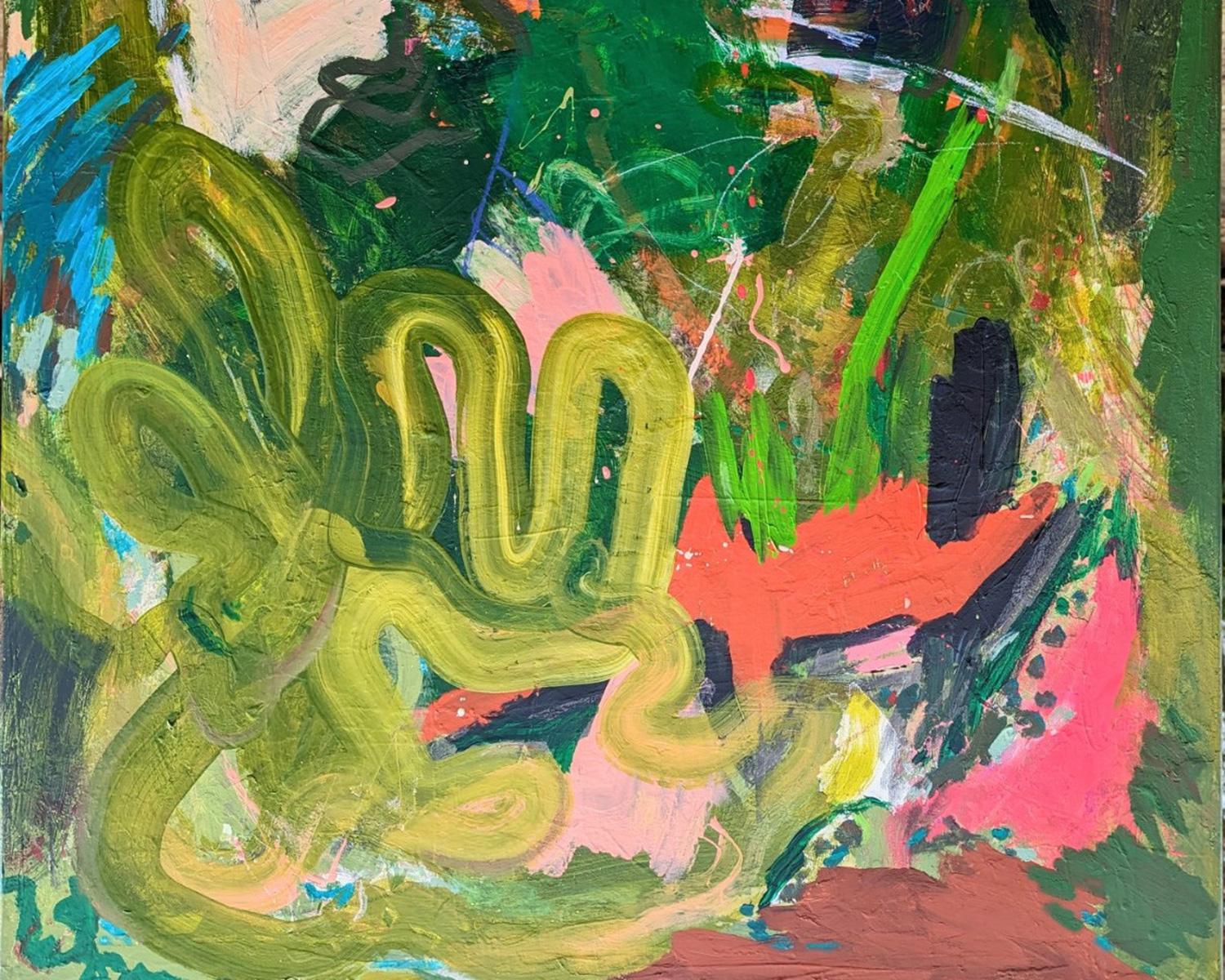 Pintura Turbo Abstracta de Joseph Conrad-Ferm, Óleo acrílico y técnica mixta sobre lienzo en venta 2