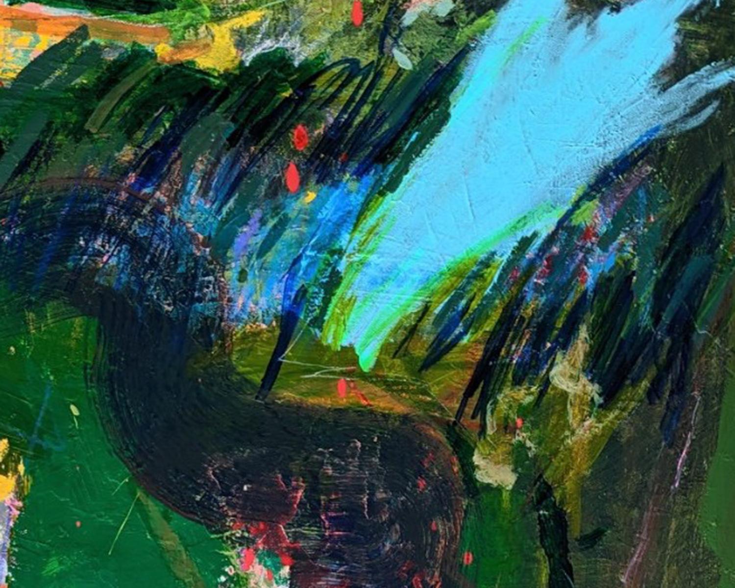Pintura Turbo Abstracta de Joseph Conrad-Ferm, Óleo acrílico y técnica mixta sobre lienzo en venta 4