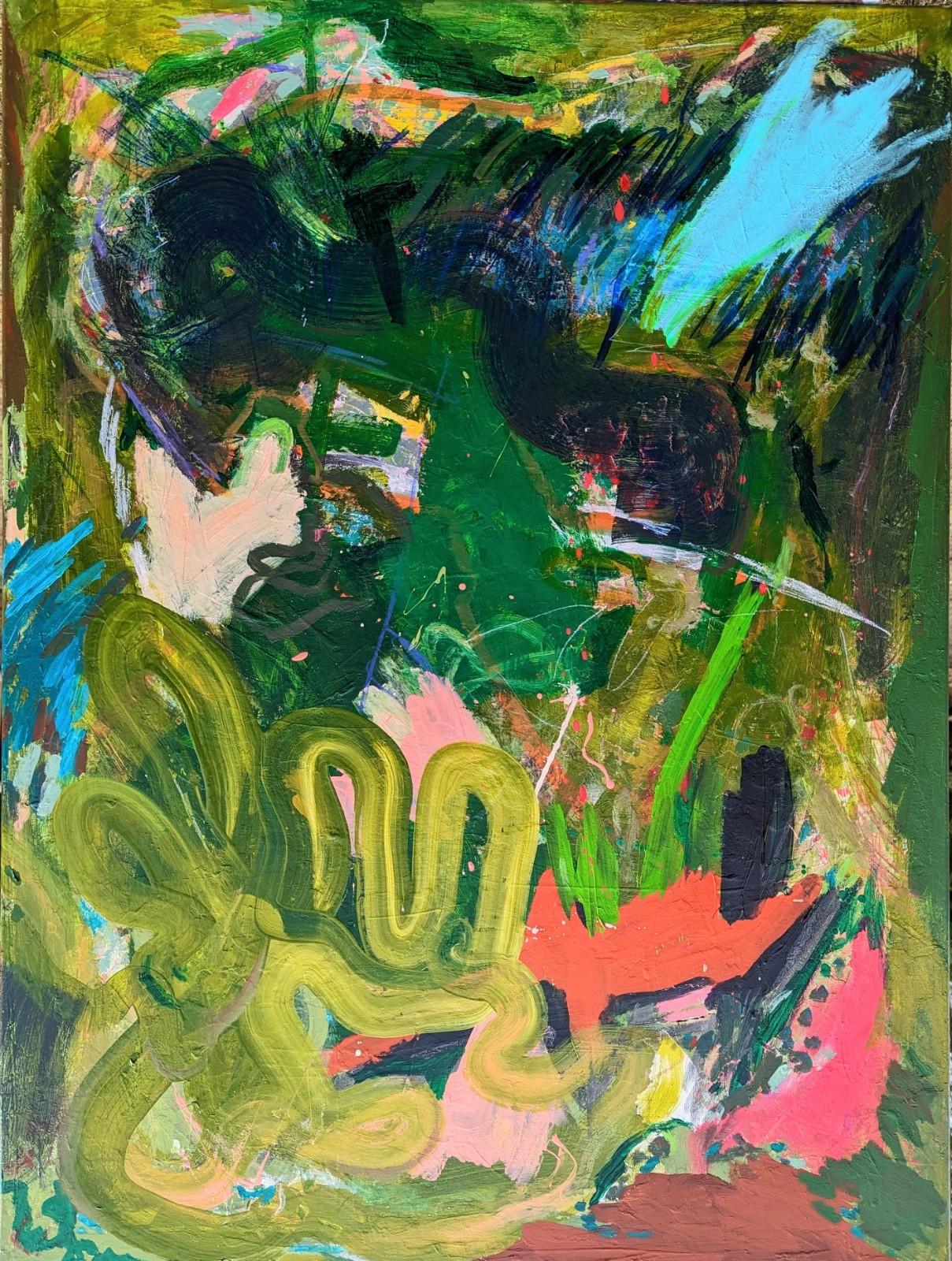 Pintura Turbo Abstracta de Joseph Conrad-Ferm, Óleo acrílico y técnica mixta sobre lienzo