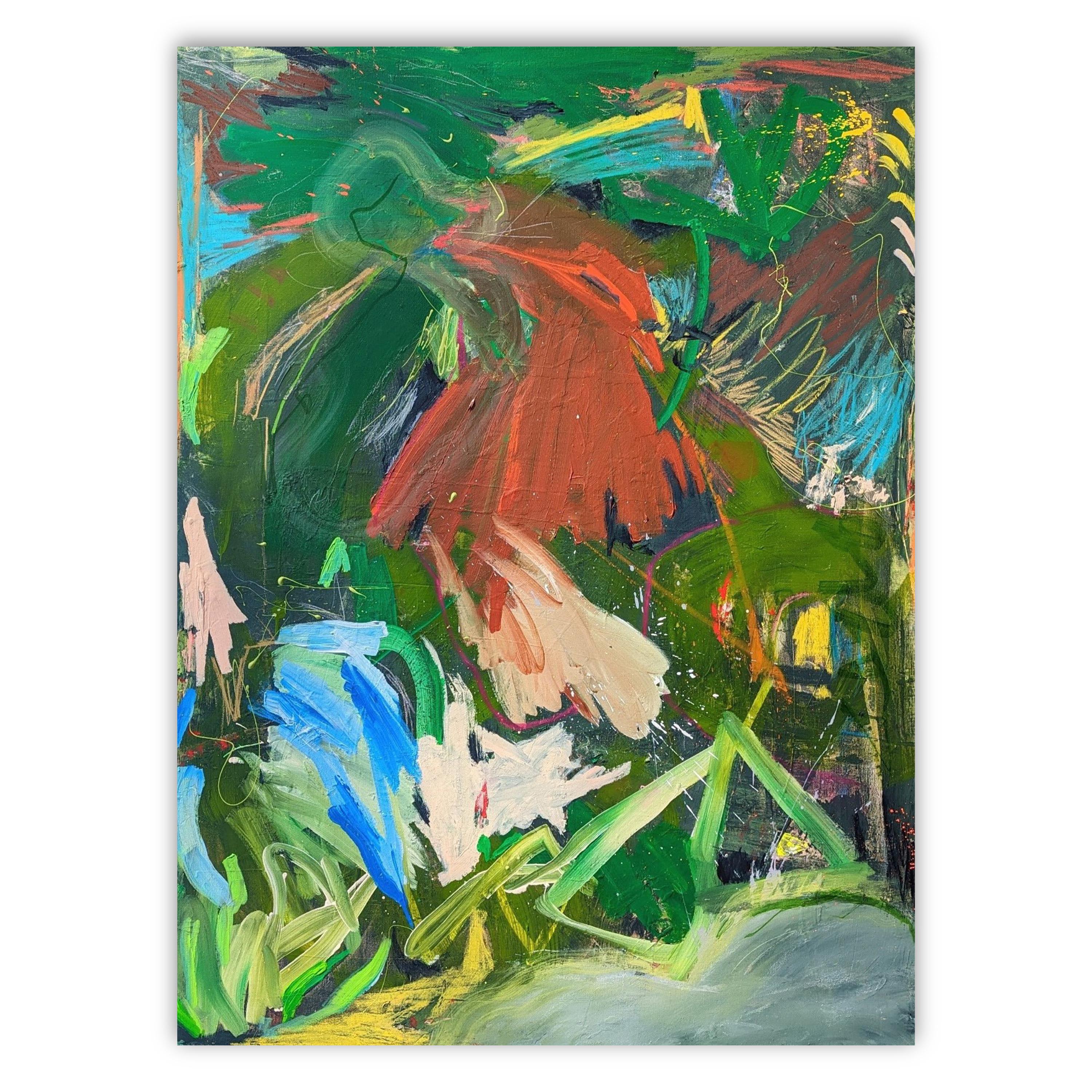 Cuadro Valquiria abstracta de Joseph Conrad-Ferm, acrílico mixto sobre lienzo en venta 1