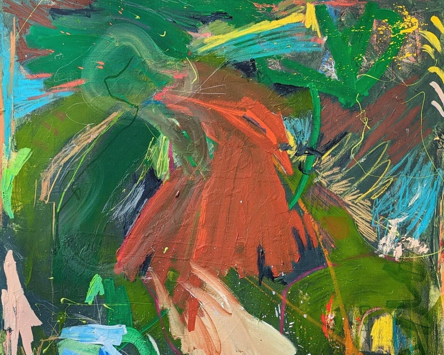 Cuadro Valquiria abstracta de Joseph Conrad-Ferm, acrílico mixto sobre lienzo en venta 3