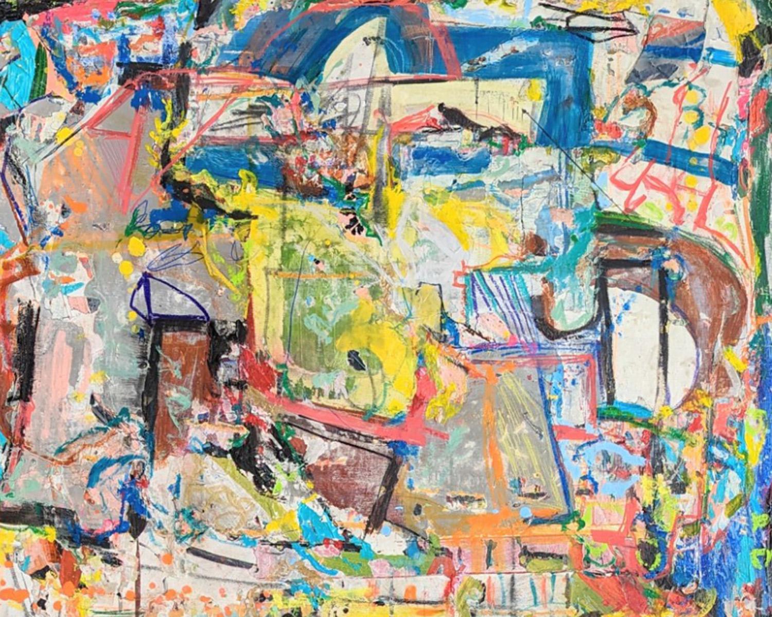 Peinture abstraite West Side Story de Joseph Conrad-Ferm, huile sur toile technique mixte en vente 3