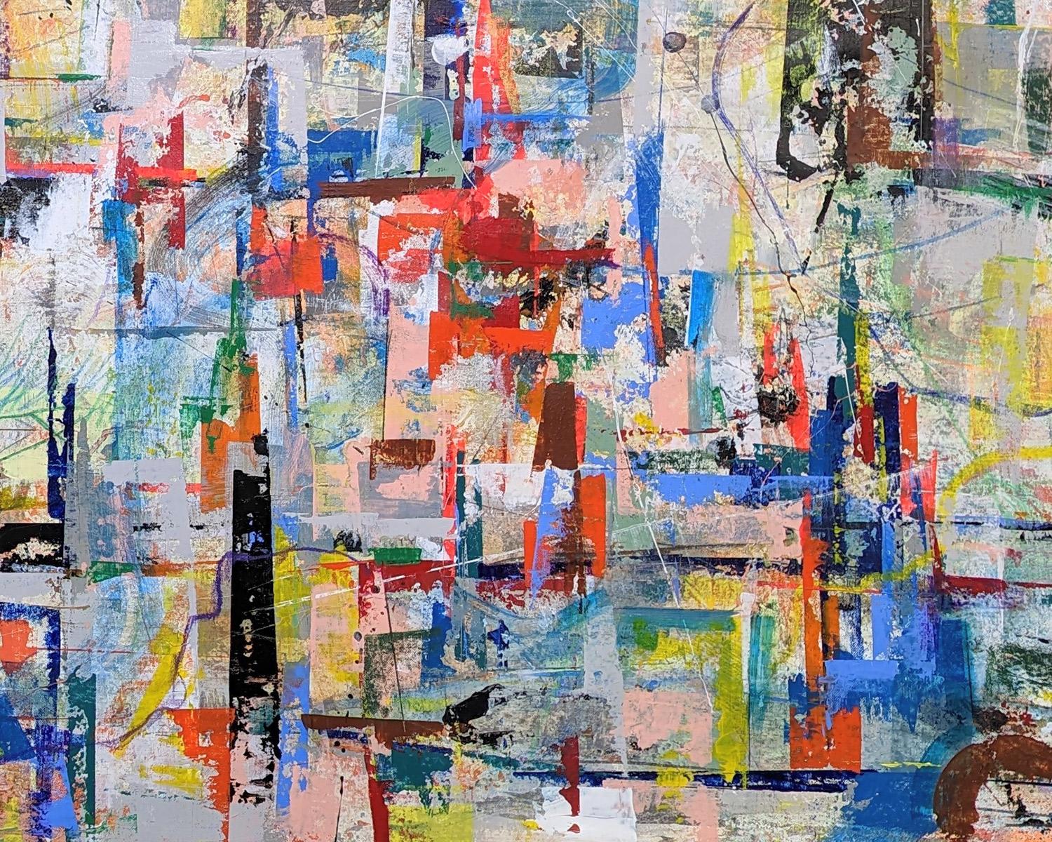 Quadro astratto Babyl di Joseph Conrad-Ferm, tecnica mista acrilica su tela in vendita 3