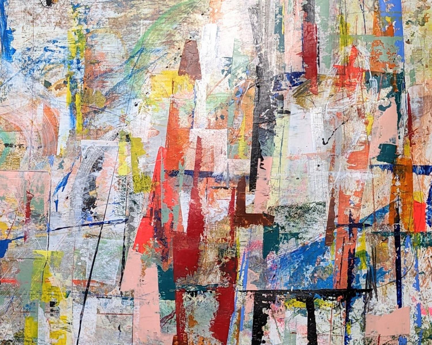 Abstract Chi Town III Painting by Joseph Conrad-Ferm, Oil Mixed Media on Canvas For Sale 3