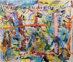 Abstract My Hometown II Painting by Joseph Conrad-Ferm, Mixed Media on Canvas