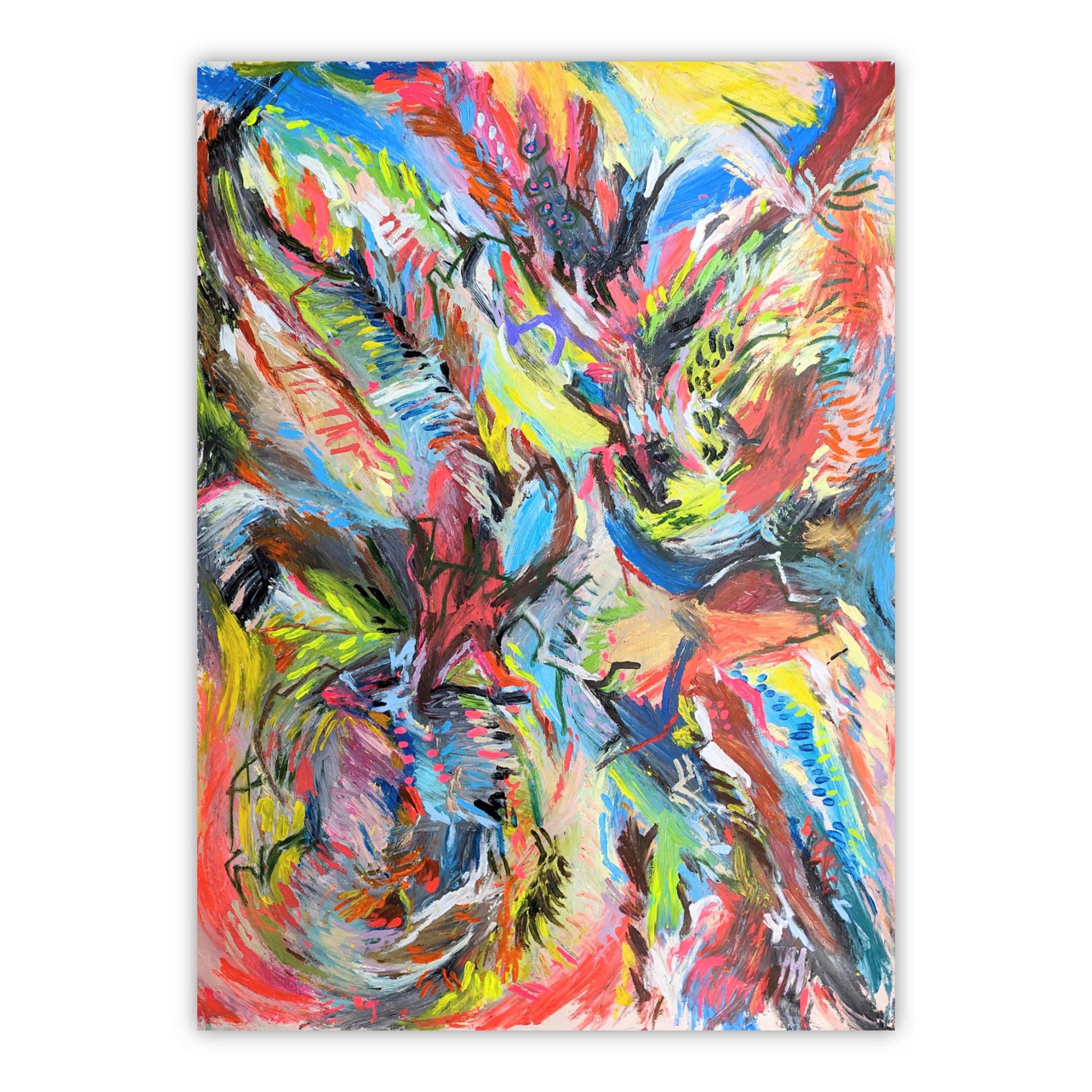Abstract Rising Painting by Joseph Conrad-Ferm, Acrylic Mixed Media on Canvas For Sale 1