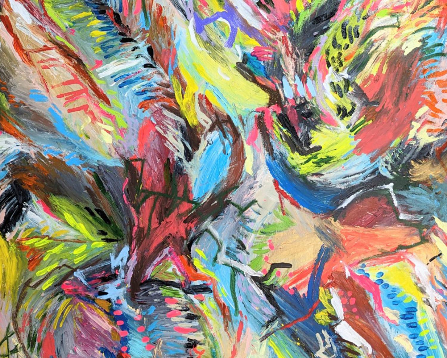 Abstract Rising Painting by Joseph Conrad-Ferm, Acrylic Mixed Media on Canvas For Sale 2