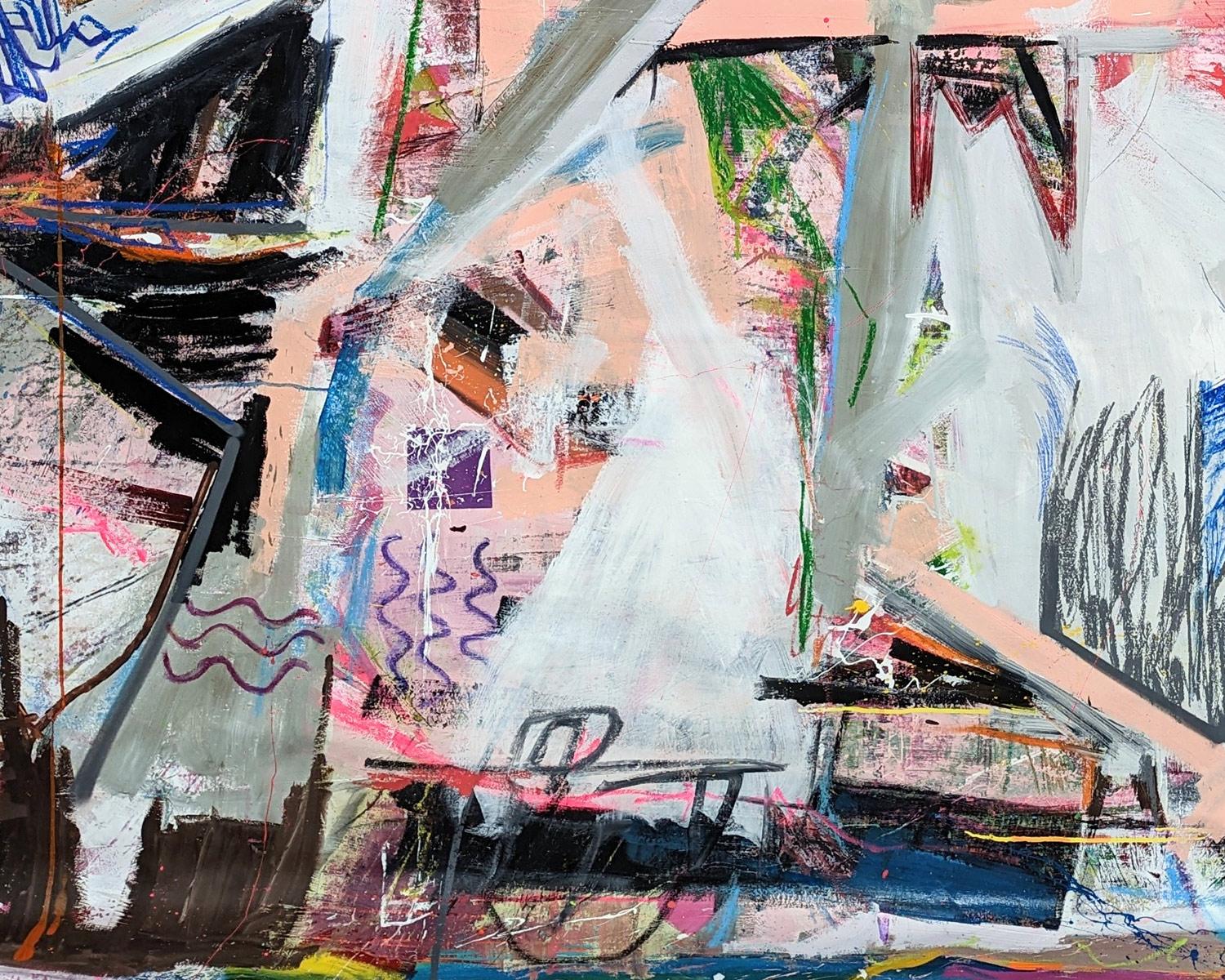 Cuadro Voltron abstracto de Joseph Conrad-Ferm, acrílico mixto sobre lienzo en venta 3