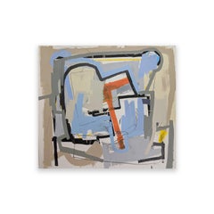 Abstract A Miner Painting by Joseph Conrad-Ferm, Acrylic Mixed Media on Canvas