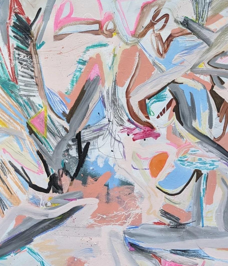 Abstract Barnstable Painting by Joseph Conrad-Ferm, Acrylic Mixed Media Canvas For Sale 2