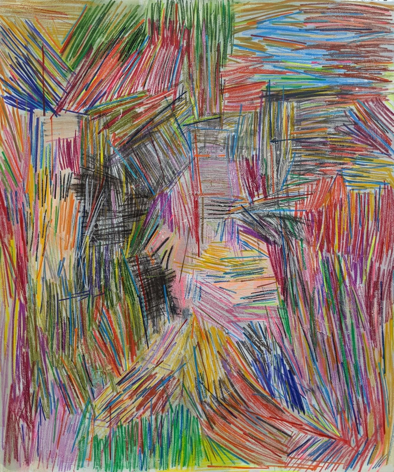 Peinture abstraite Check Mate de Joseph Conrad-Ferm, toile acrylique technique mixte en vente 1