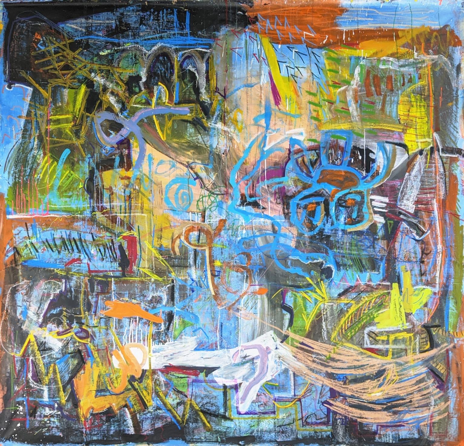 Abstraktes Kurroon-Gemälde von Joseph Conrad-Ferm, Acryl Mixed Media auf Leinwand im Angebot 1