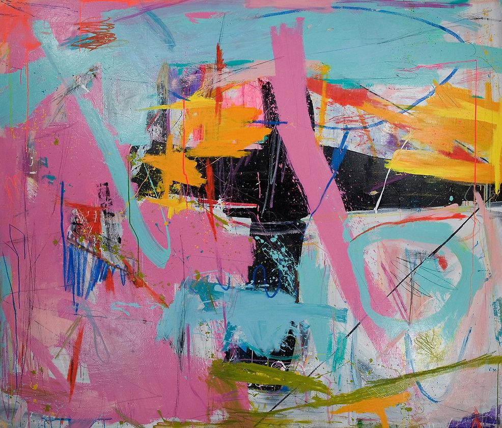 Abstract My Coup Painting by Joseph Conrad-Ferm, Acrylic Mixed Media on Canvas For Sale 1