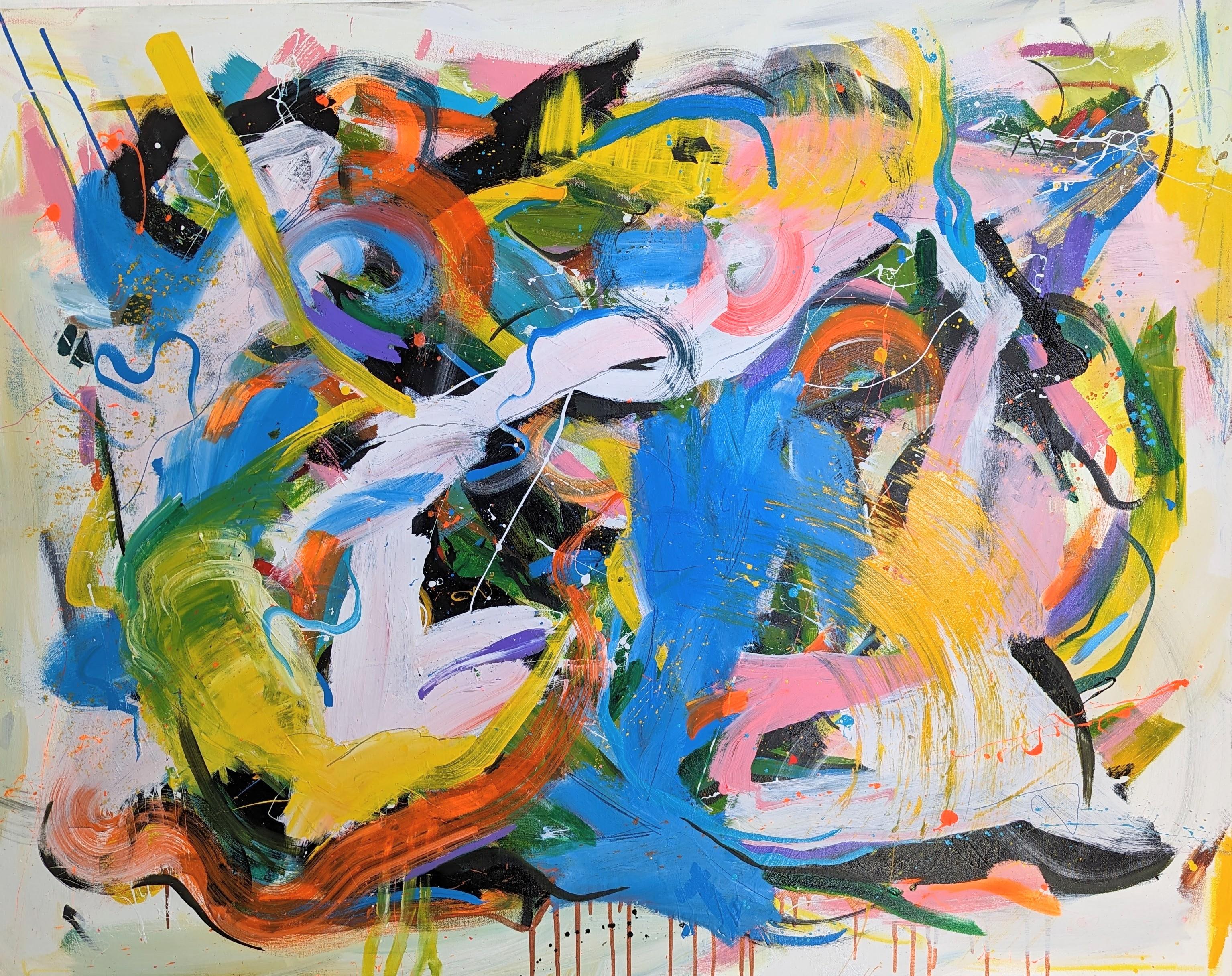Abstract Nauset Painting by Joseph Conrad-Ferm, Acrylic Mixed Media on Canvas For Sale 1